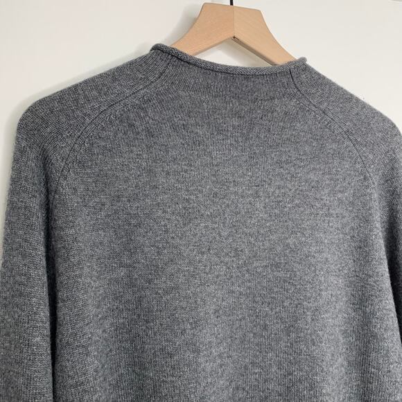 Naadam Mockneck Wool Blend Sweater Men Grey XL Cashmere Wool - Picture 5 of 15